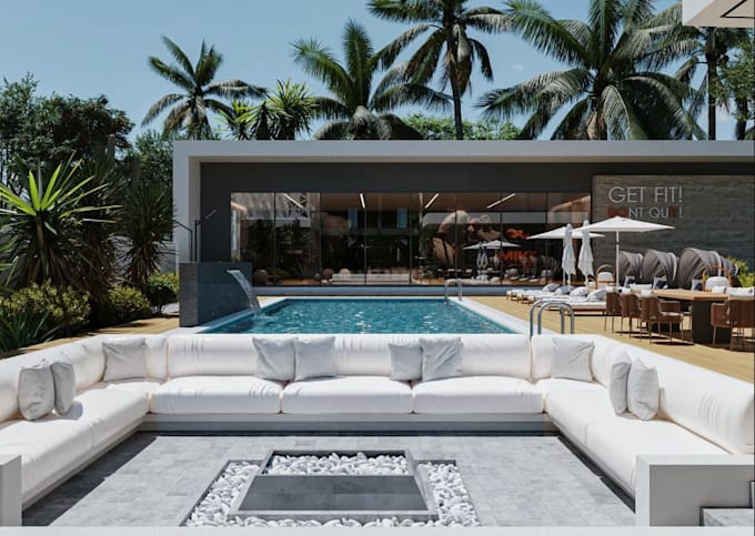 create 3d bim hotel design, villa restaurant modeling, garage pack swimming pool