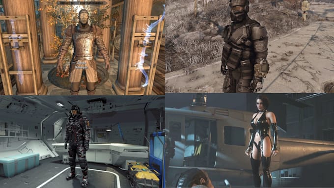 do custom armor and weapon mods for skyrim, fallout 4, starfield, resident evil