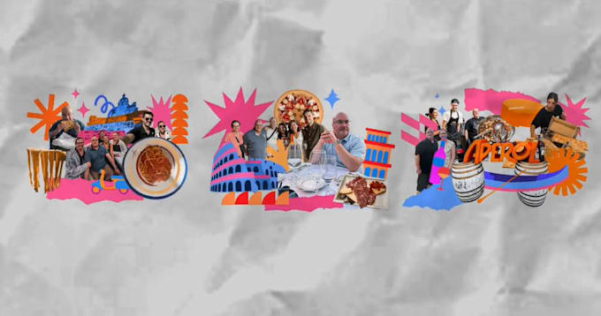 do a custom collage animation, paper collage video, animated lyrics video