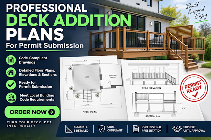 prepare professional deck addition plans for permit submission