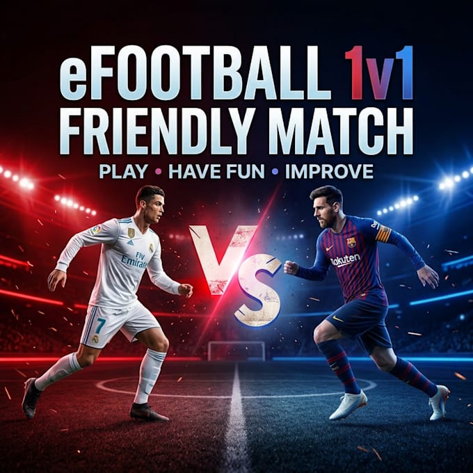 play a fun and friendly efootball 1v1 match with you