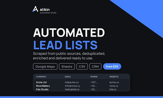 scrape and enrich business leads into a google sheet