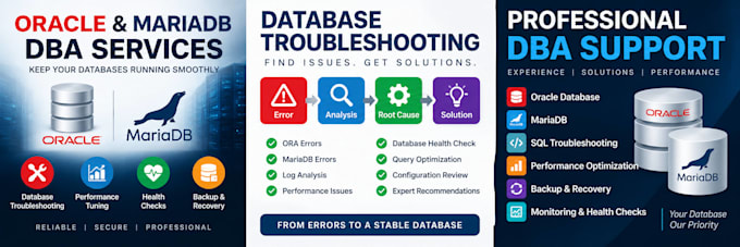 provide oracle dba support and database troubleshooting