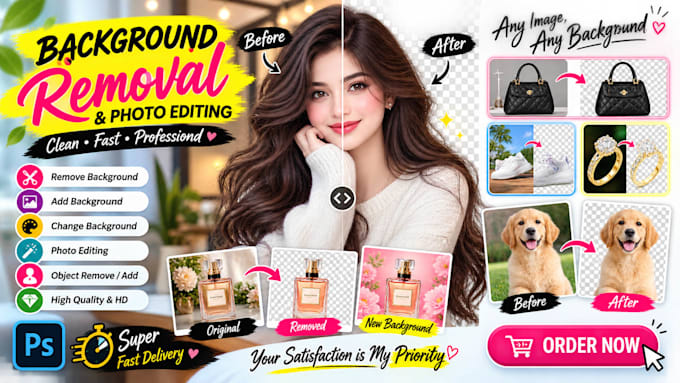 professionally remove, add and change backgrounds