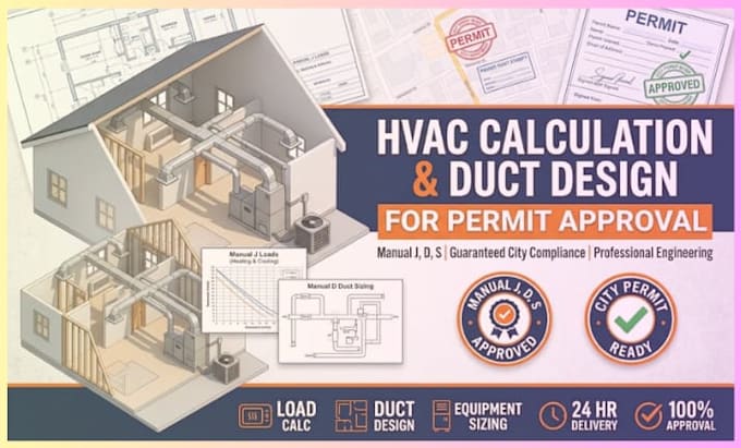 do hvac calculation and duct design for permit manual jds approval