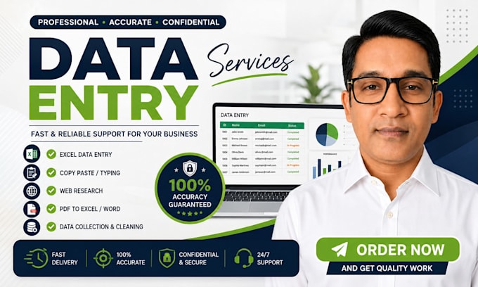 do data entry, excel, web research and product listing