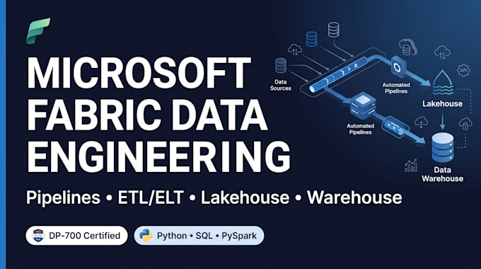 build microsoft fabric etl and data engieering pipelines