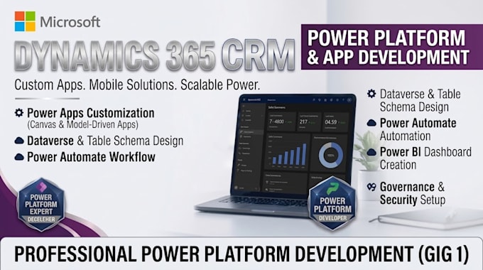 develop microsoft dynamics 365 CRM and power platform solutions