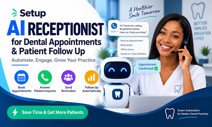 setup ai receptionist for dental appointment and patient follow up