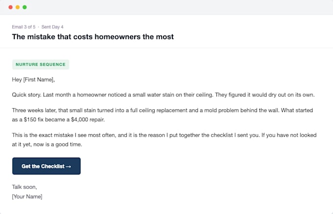 write a 5 email nurture sequence that turns leads into customers