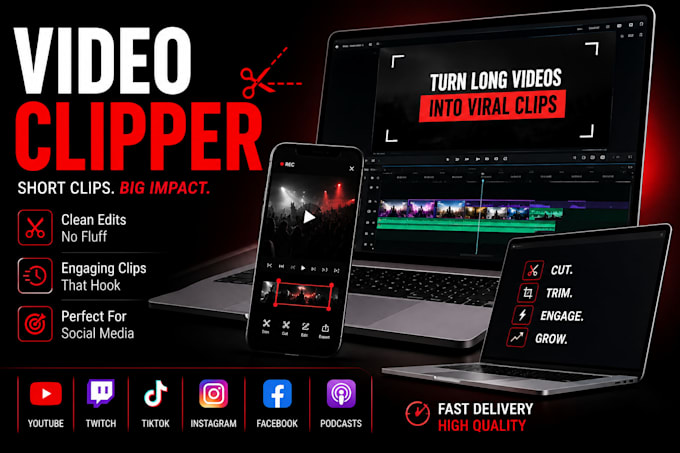 clipper video clipper for youtube video podcast clips reels
