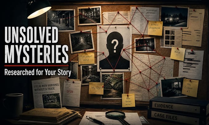research unsolved mysteries for your script or podcast