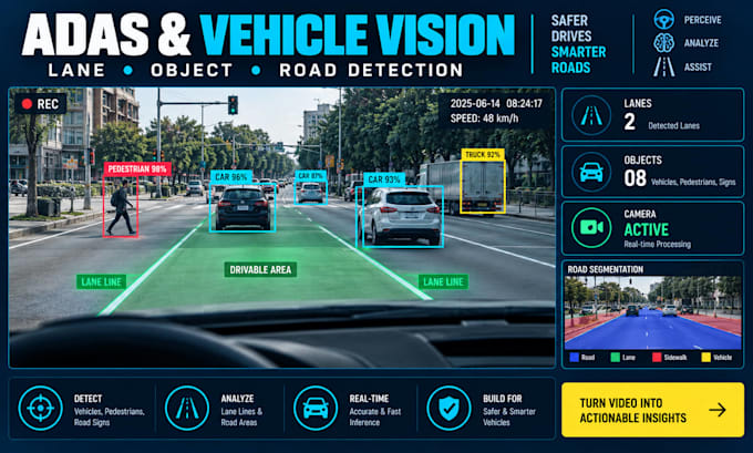 develop adas, autonomous driving, lane detection and vehicle vision systems