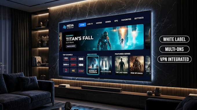 build a white label iptv app with multi dns, admin panel and VPN