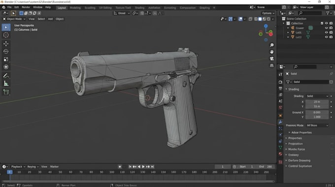 create realistic 3d weapon models, gun model, firearms model, hard surface model