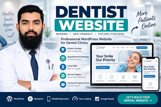 build a professional dentist wordpress website with SEO