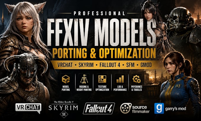 port ffxiv models to vrchat skyrim fallout 4 sfm gmod optimize