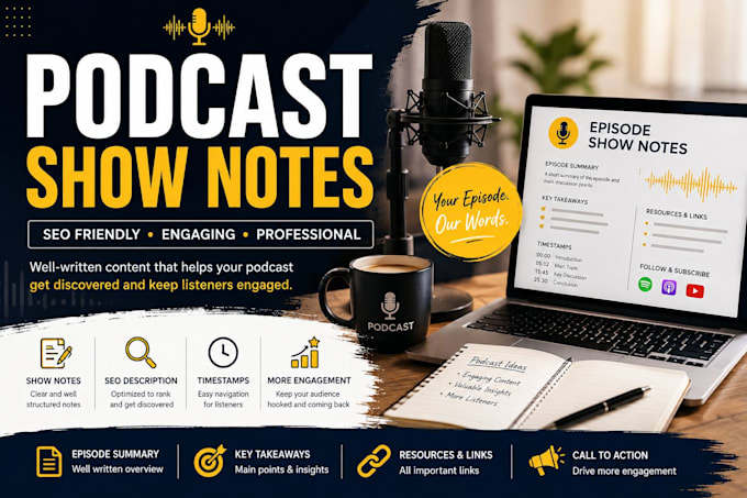 write engaging podcast show notes and episode descriptions