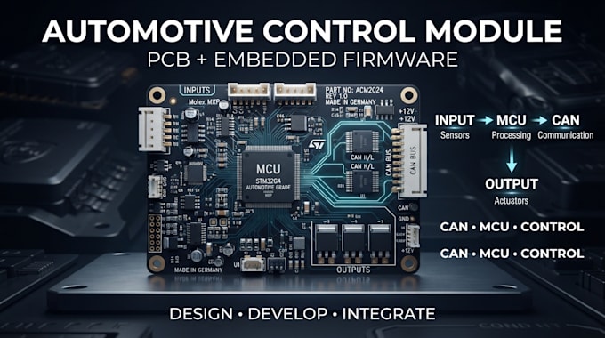 design automotive control module pcb with embedded firmware