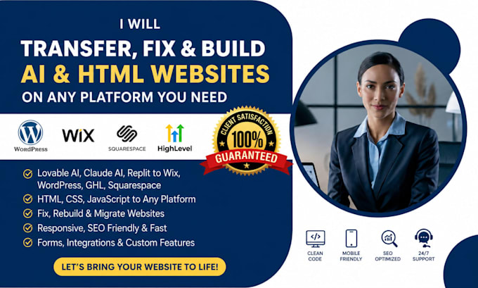 fix transfer lovable ai html claude ai to wix, wordpress ghl squarespace website