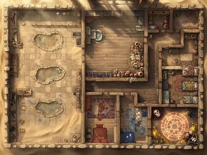 make hand drawn dnd tactical battle maps for you