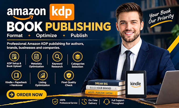 do amazon KDP book publishing, formatting, keyword research and SEO