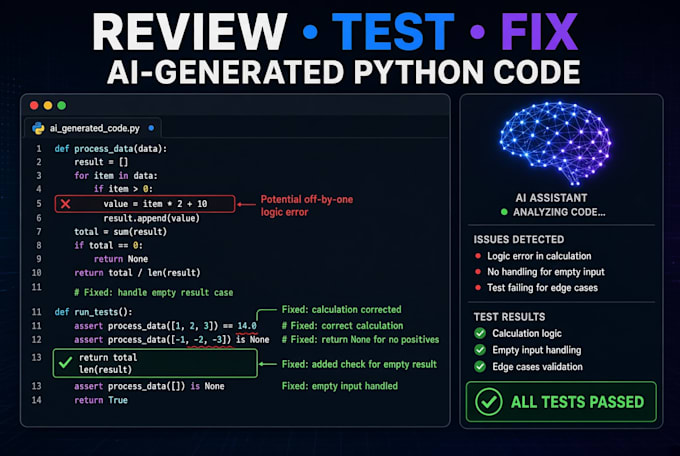 fix, debug and improve your python code