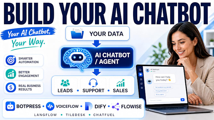 build ai chatbot with botpress voiceflow dify flowise langflow tiledesk chatfuel