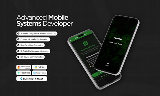 develop a custom flutter app for ios and android
