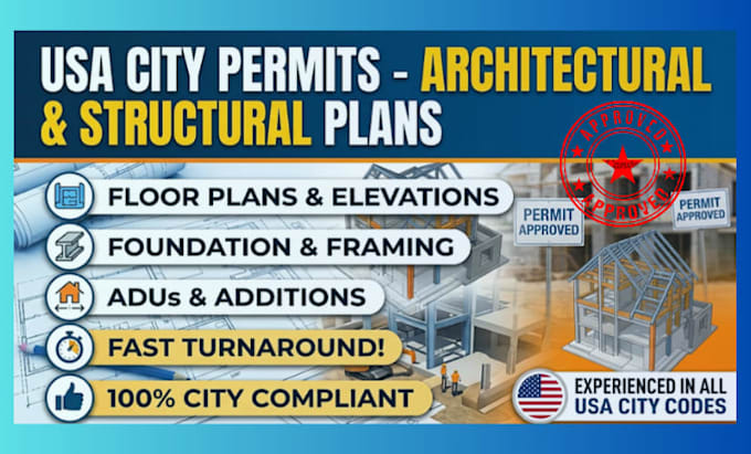 do architectural and structural drawings for city permits in USA