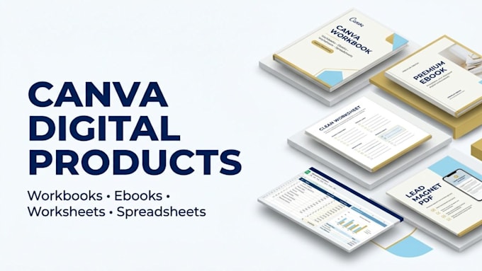 design canva spreadsheet, canva workbook, worksheet, lead magnet and canva ebook