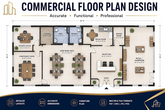 design professional commercial floor plans and layouts