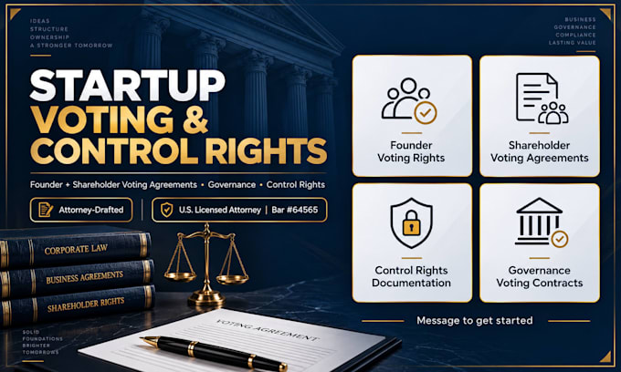 write professional shareholder voting agreements for startups as a US attorney