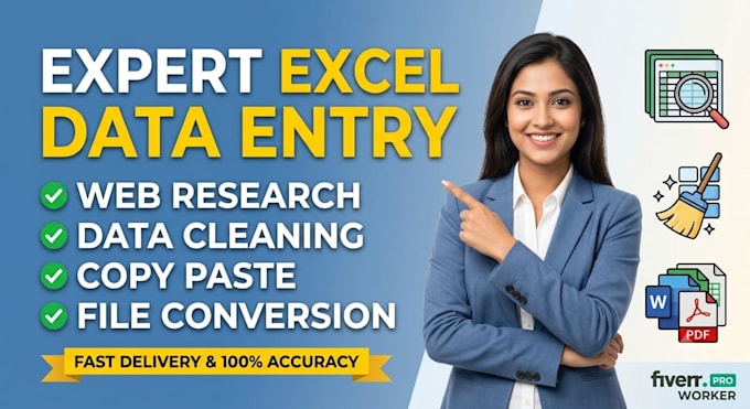do expert excel data entry and web research