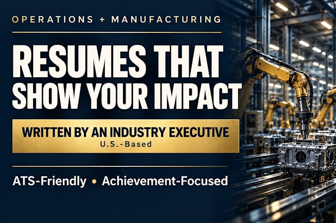write an ats friendly resume for operations and manufacturing careers