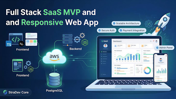 develop a full stack saas mvp and responsive web app