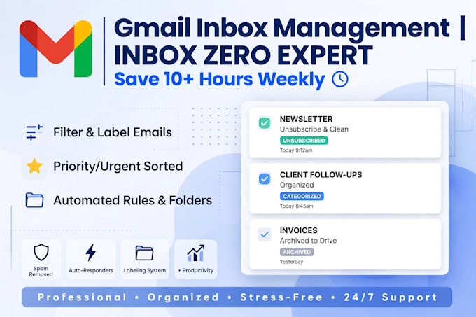 be your gmail inbox and calendar management VA