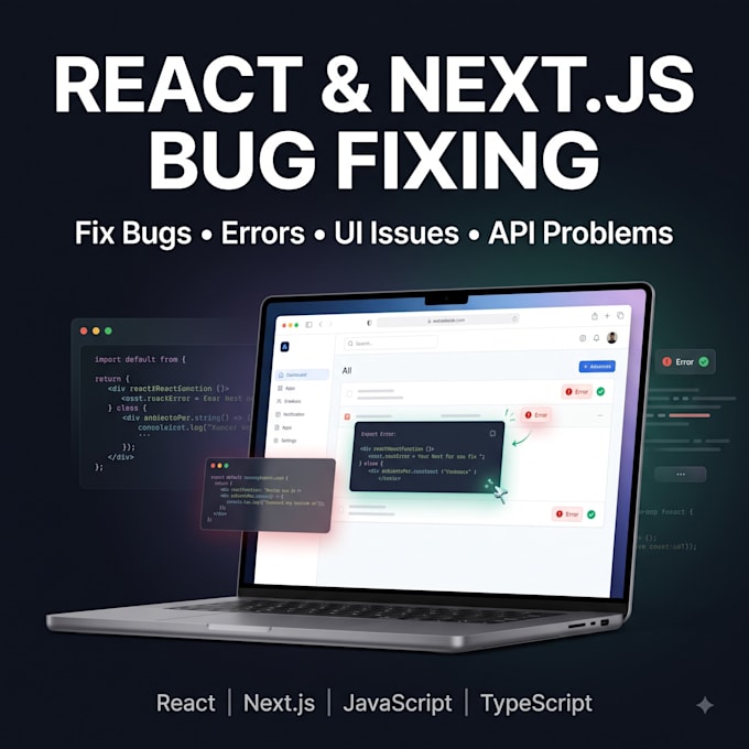 fix react nextjs javascript bugs and errors
