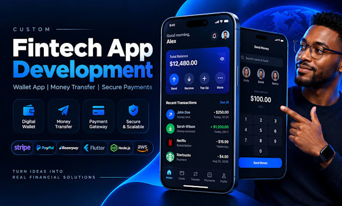 develop fintech app wallet app money transfer app secure payment api integration