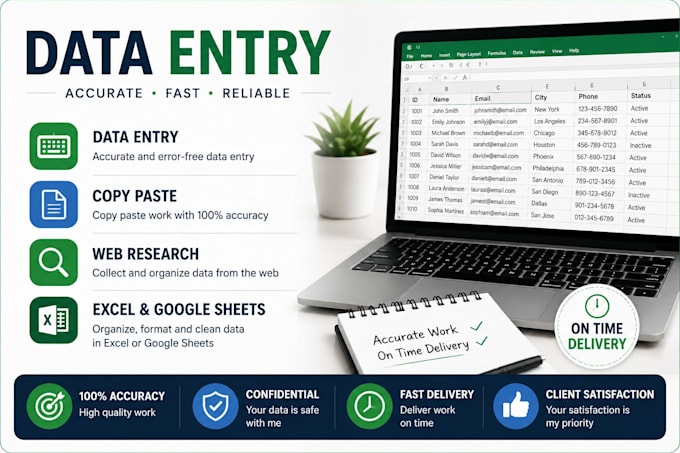 do data entry, copy paste, web research and typing