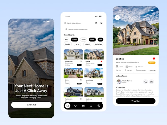build real estate app, property listing app or website