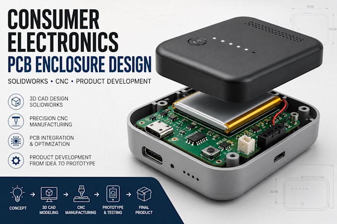 do consumer electronics pcb enclosure design solidworks cnc product development