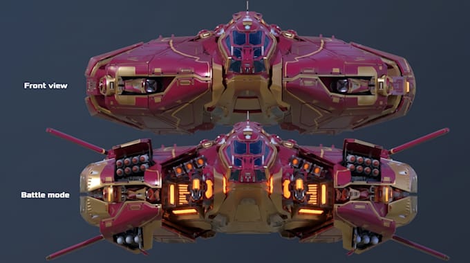 model custom 3d spaceships and game ready assets for unity and unreal engine