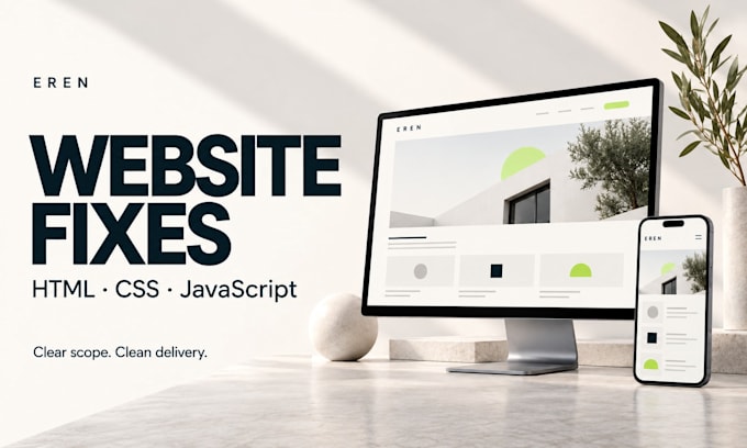 fix small HTML CSS and javascript issues on your website
