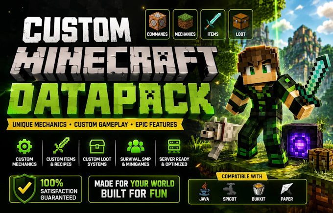 code your minecraft plugin creative datapack mincraft build survival