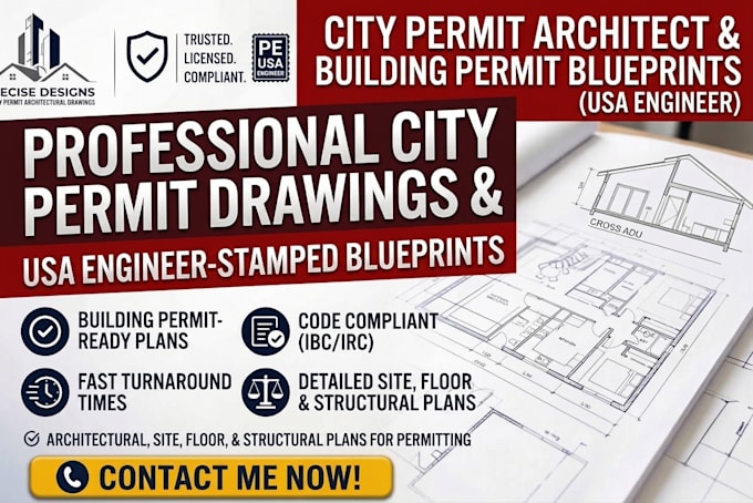 do city permit architect drawing building permit blueprints as usa engineer