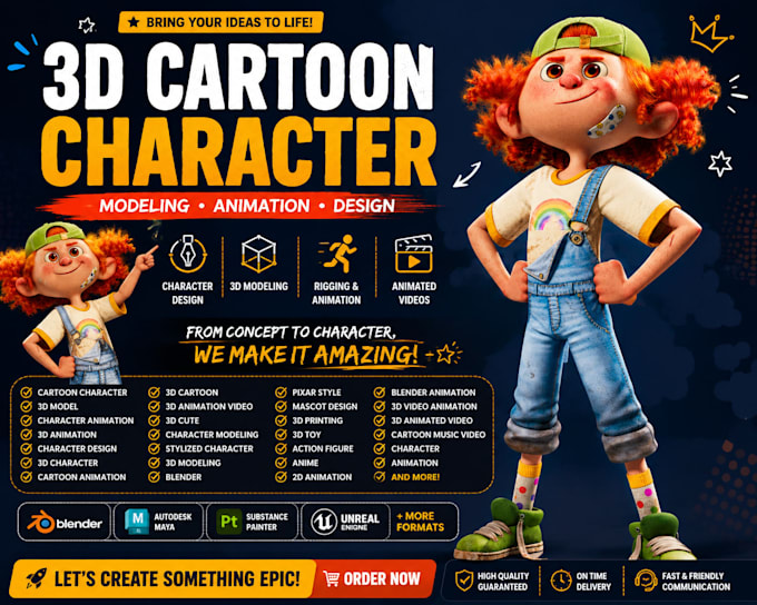 create 3d cartoon character model stylized character design 3d cartoon animation