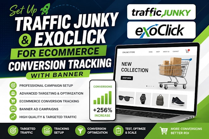 set up traffic junky and exoclick for ecommerce conversion tracking with bannner