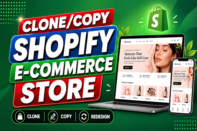 copy, clone, design, redesign shopify store or shopify website