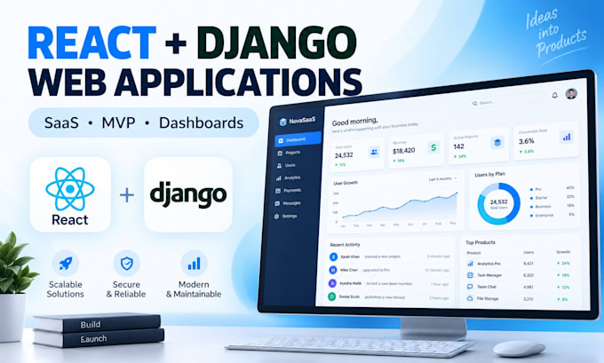 build react django saas mvps and web apps